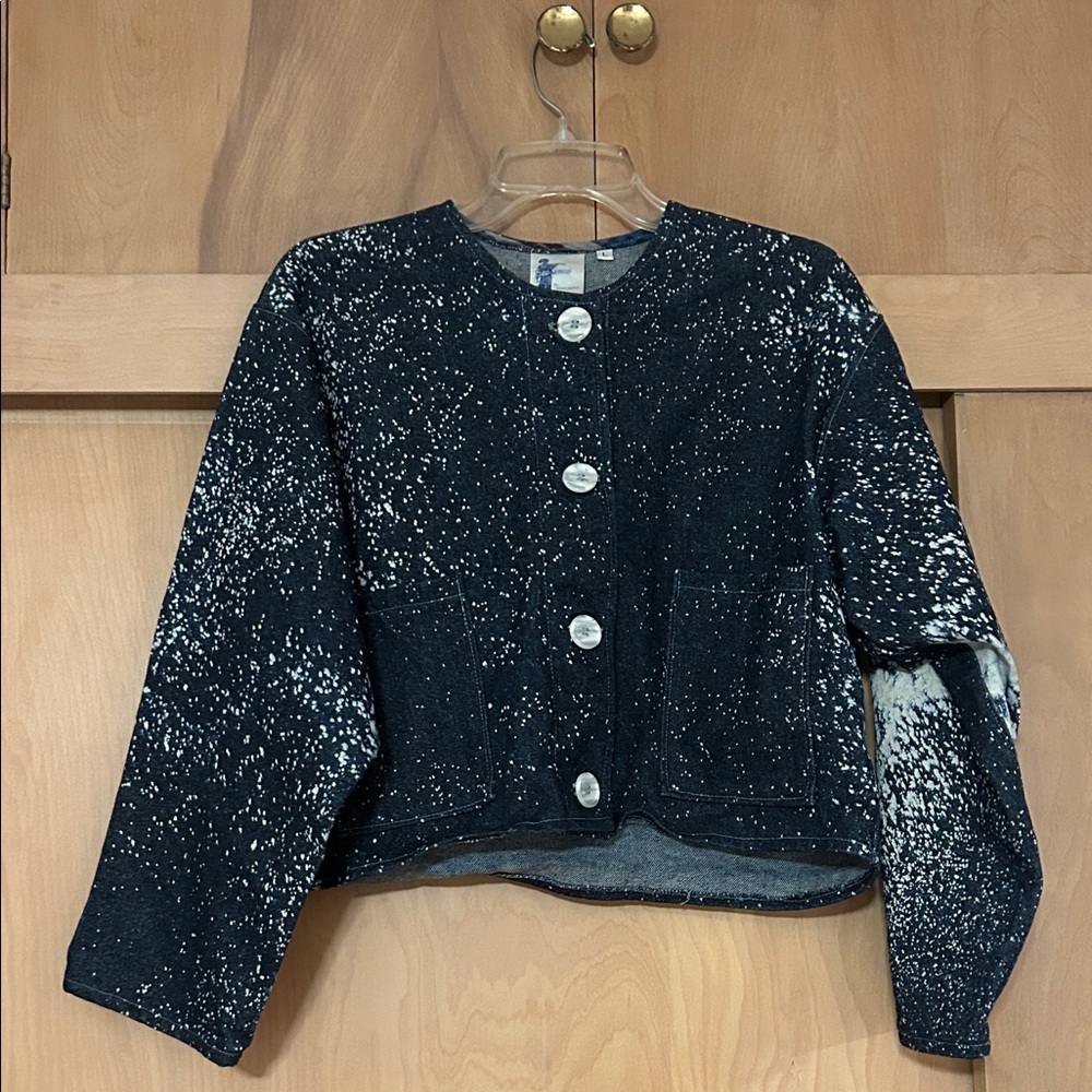 Free Forms Blue and White Denim Jacket